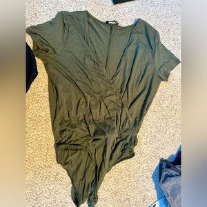 Green crossover body suit from Lulus